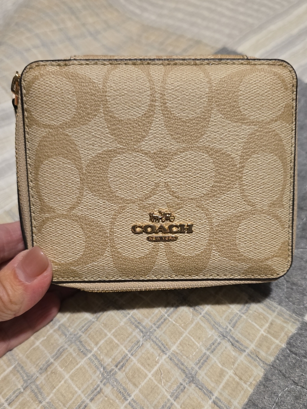 NWOT Coach Large Jewelry Box Zip Travel Jewelry Case